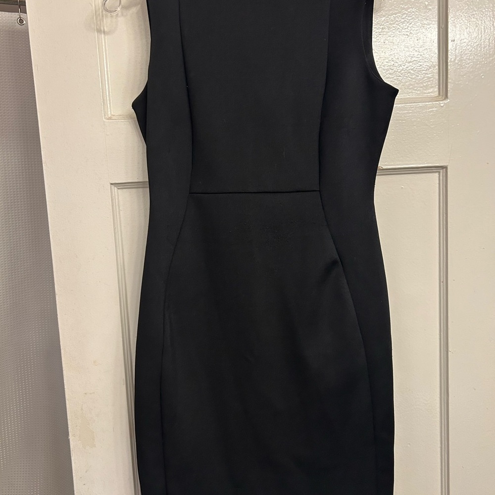 Calvin Klein Black Knee Length Scuba  Dress